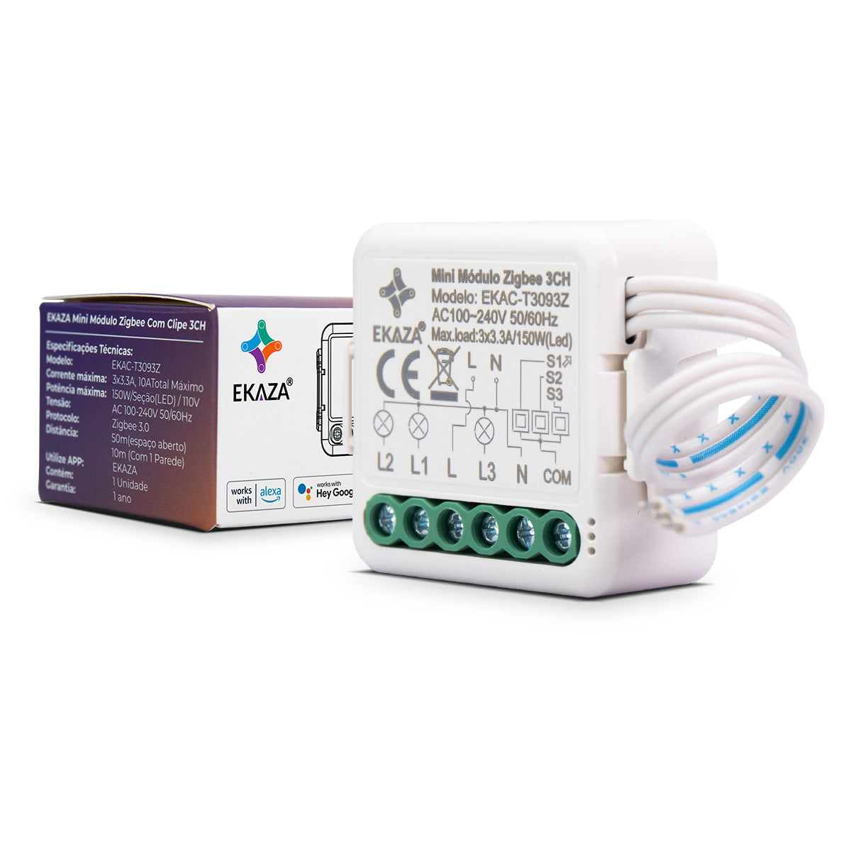 3CH Paralero Zigbee Mini Smart Relay Module Switch