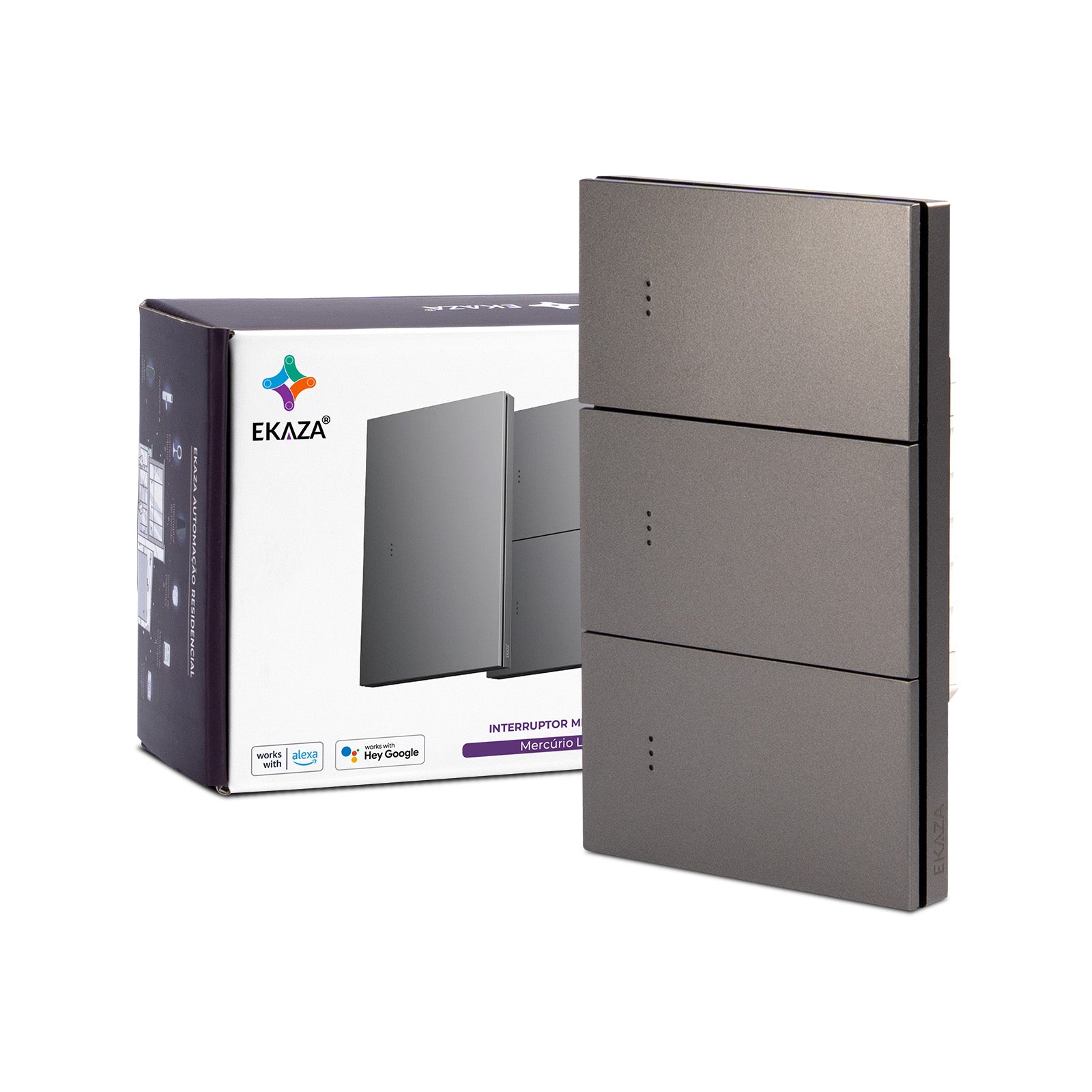 Interruptor Inteligente Tecla Fisica Full Click Mercúrio 3 Teclas Lite Zigbee