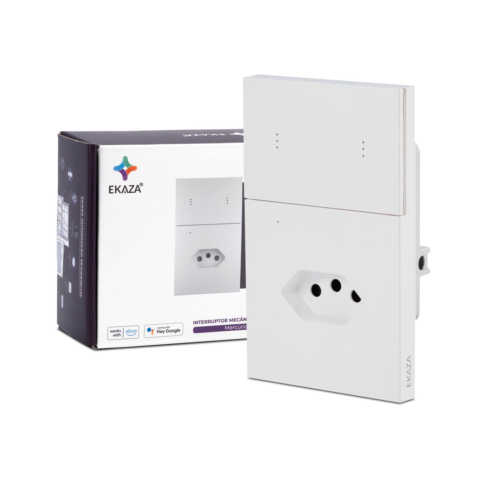 Interruptor Inteligente Com Tomada Mercúrio Lite Zigbee