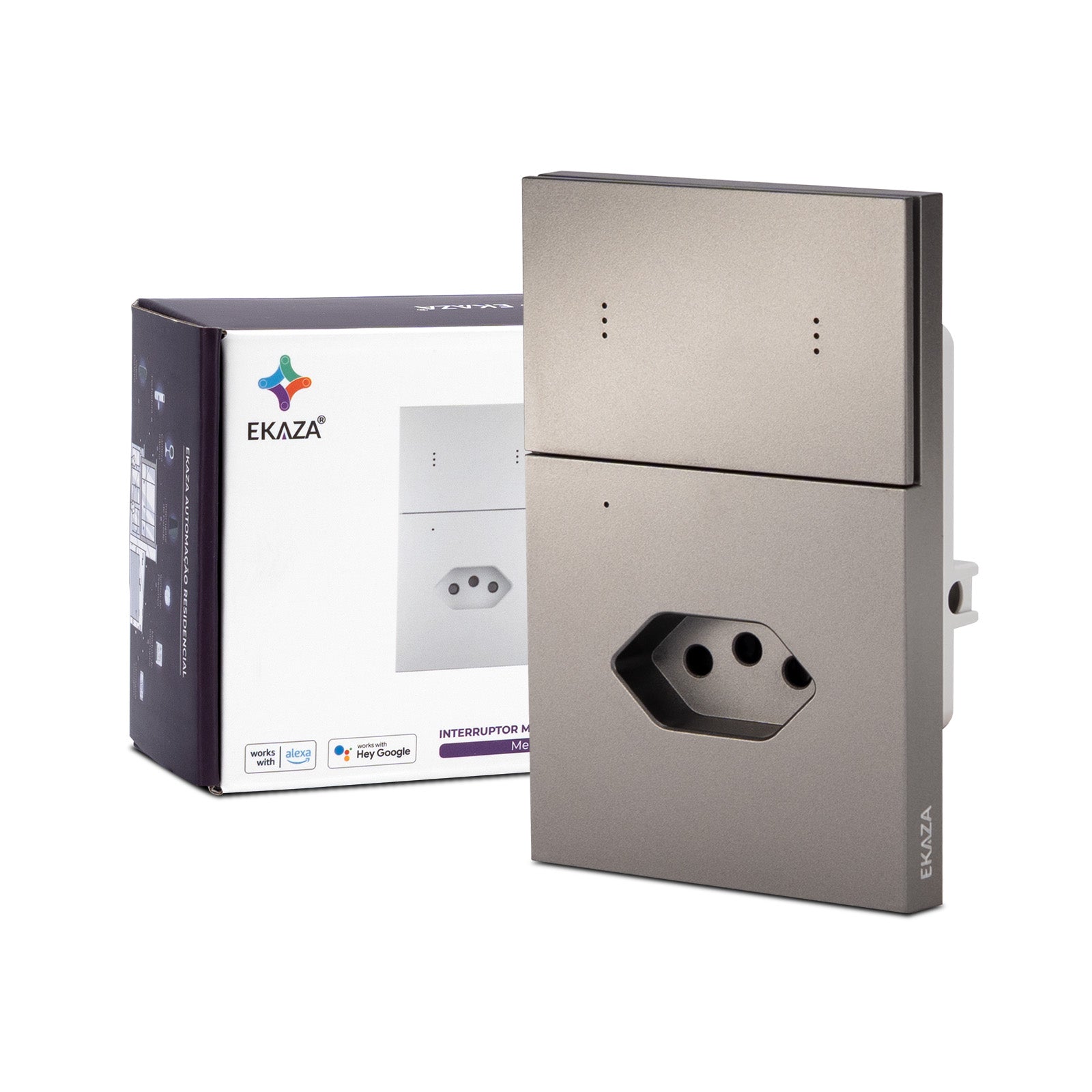 Interruptor Inteligente Com Tomada Mercúrio Lite Zigbee