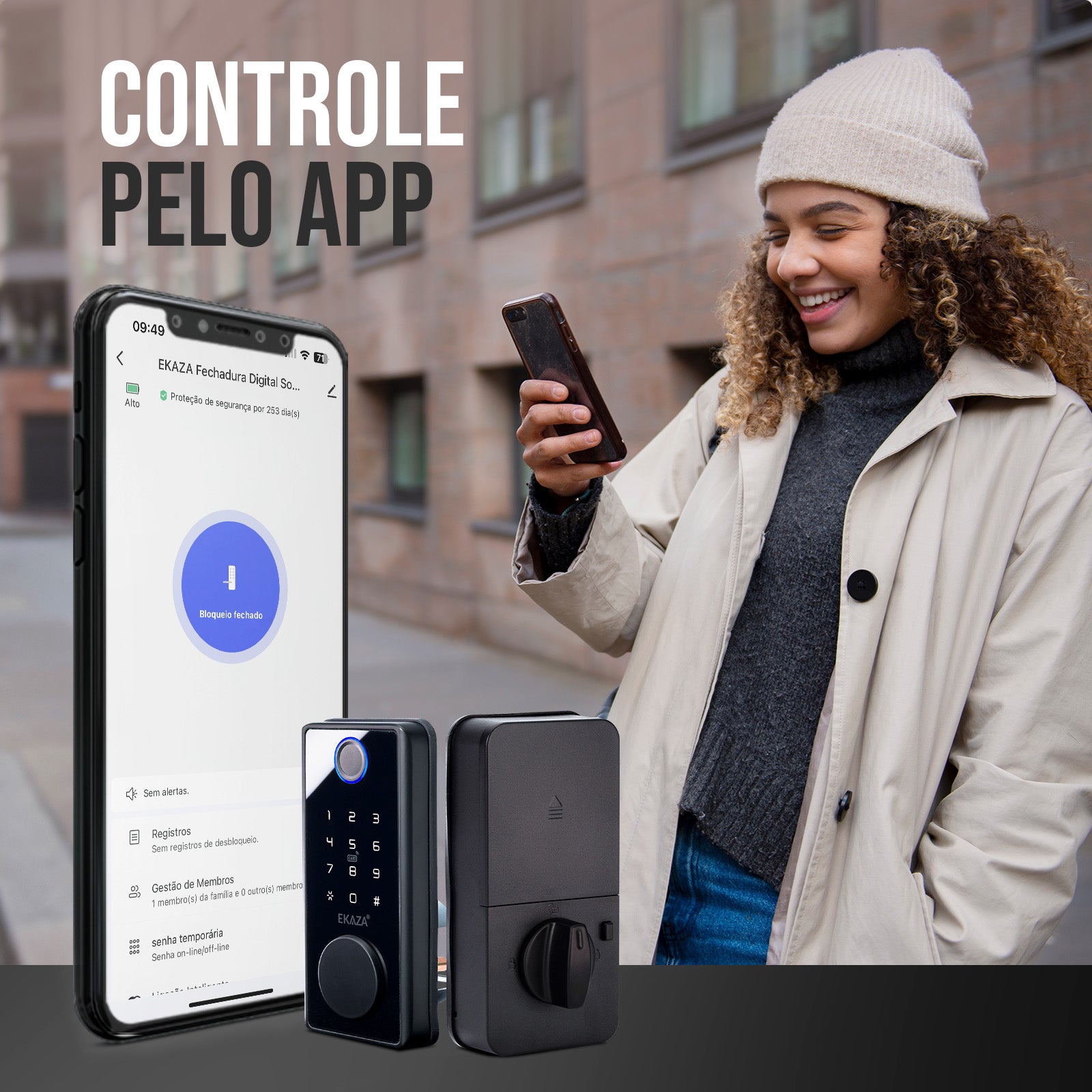 Fechadura Digital Inteligente Sem Maçaneta EKAZA