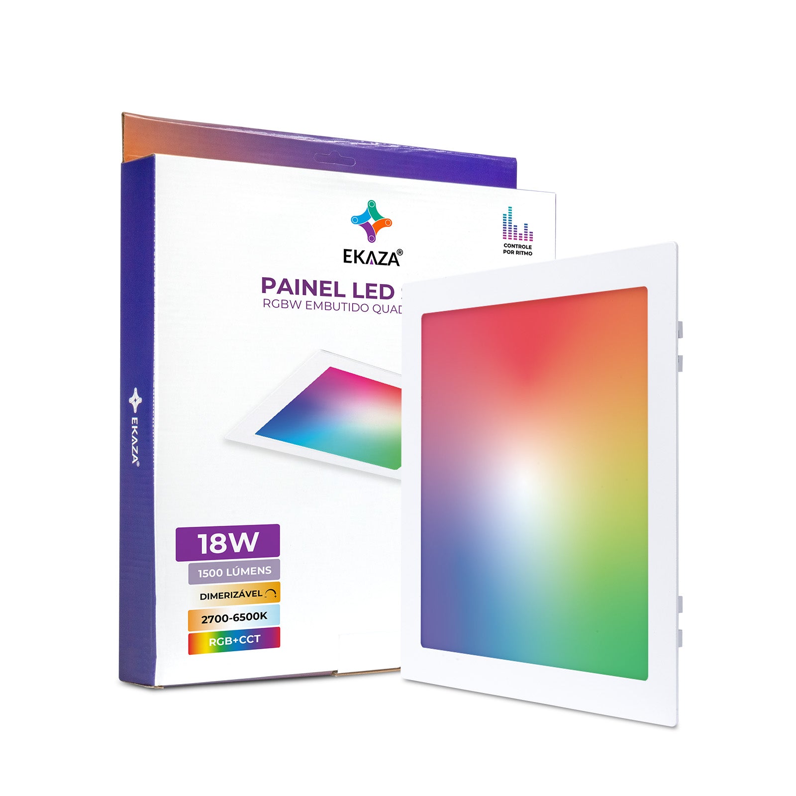 Painel de LED plafon Inteligente RGBW 18W