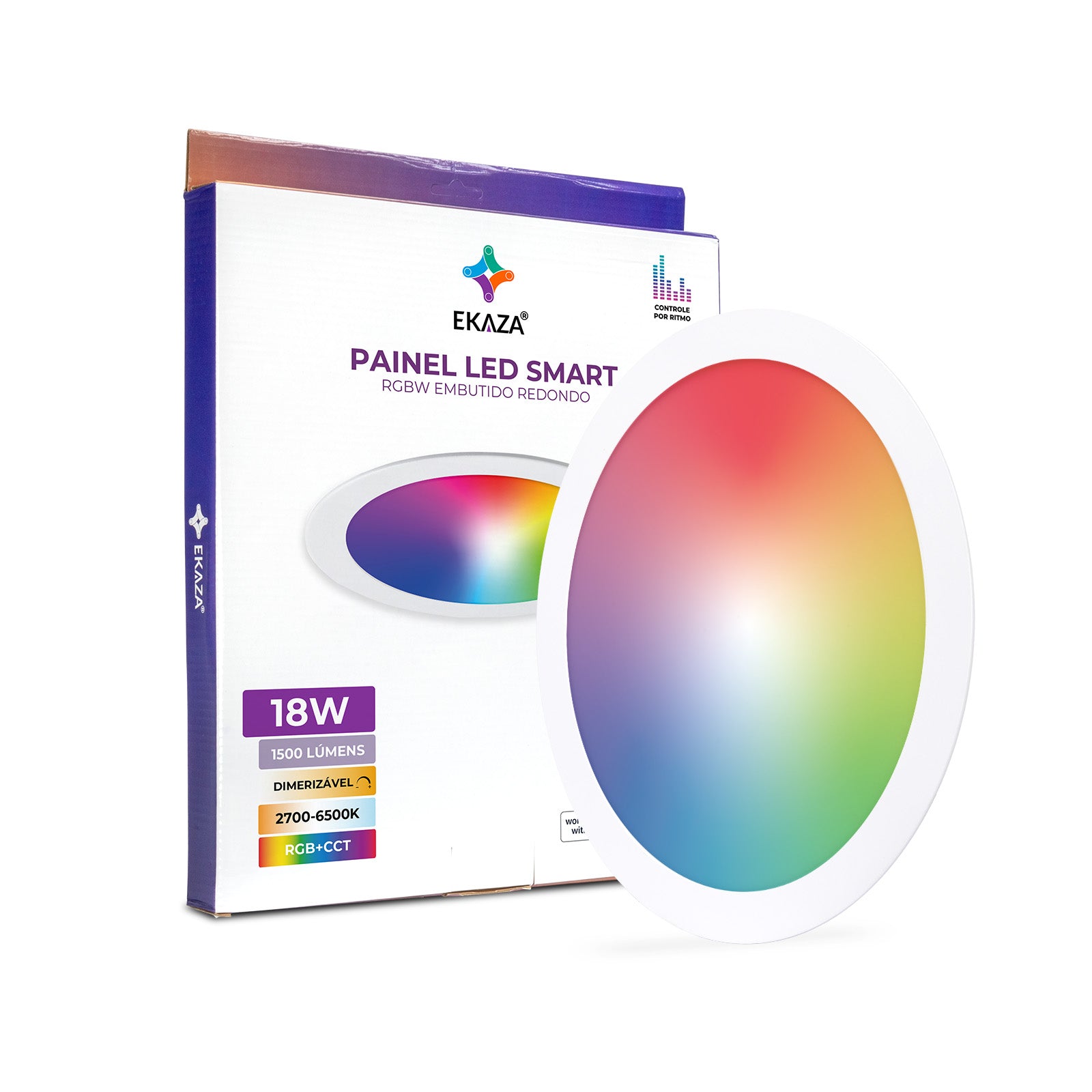 Painel de LED plafon Inteligente RGBW 18W