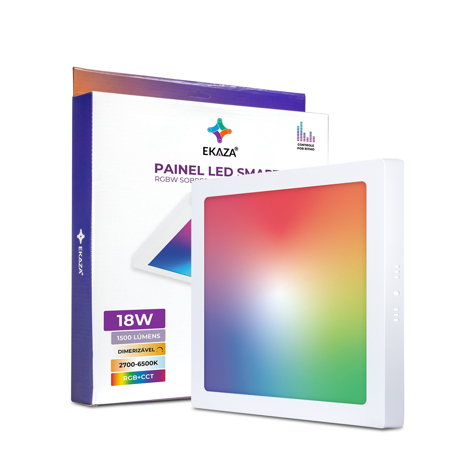 Painel de LED plafon Inteligente RGBW 18W
