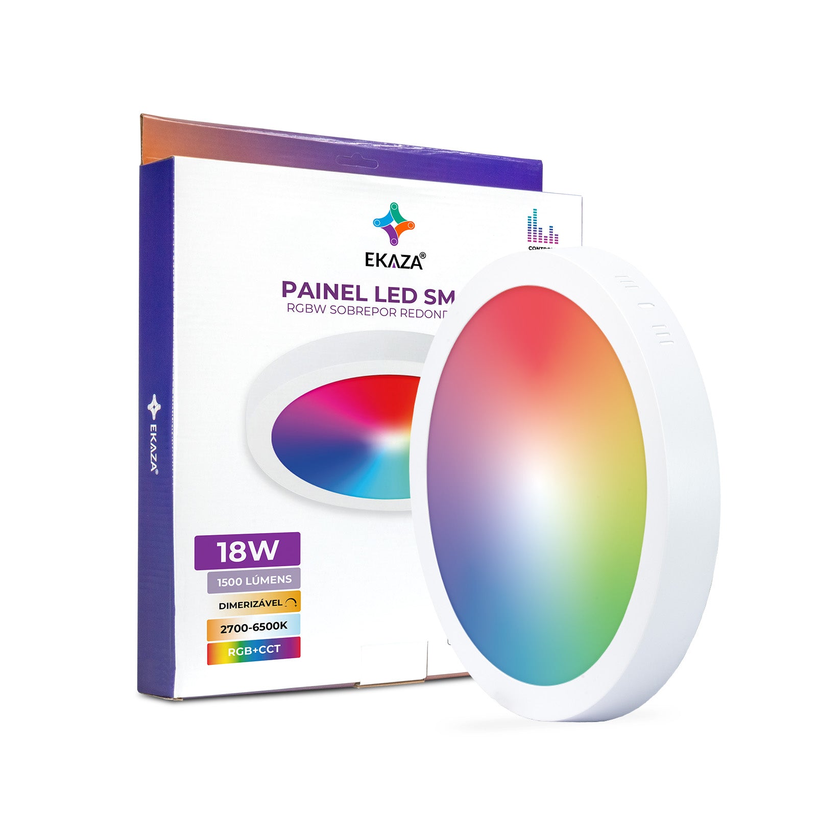 Painel de LED plafon Inteligente RGBW 18W