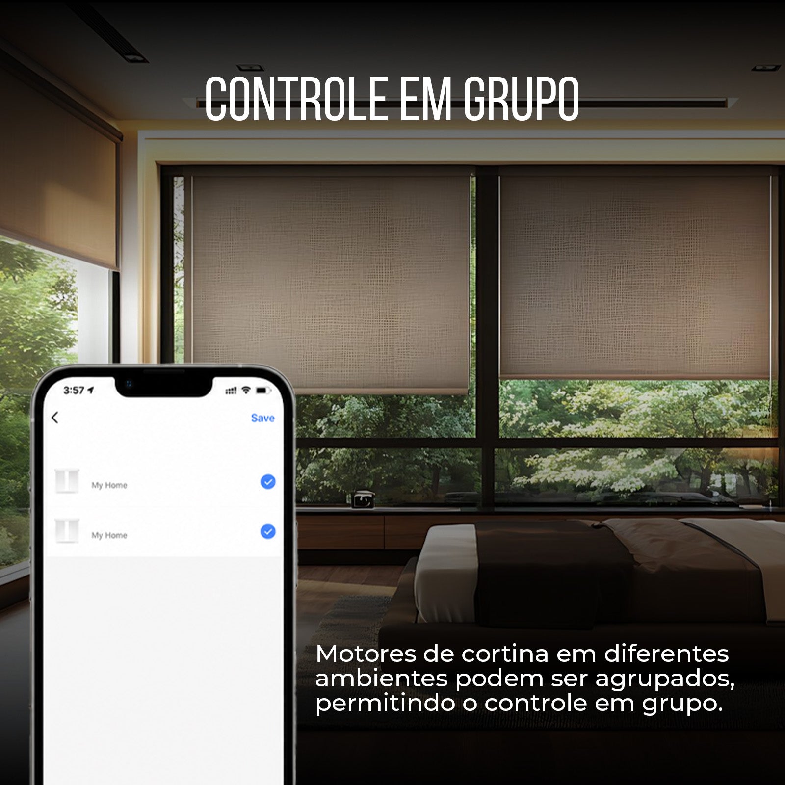 Motor Inteligente para Cortina Rolô Persiana Zigbee 3.0 1.3Nm Controle por App Alexa Google Home Silencioso