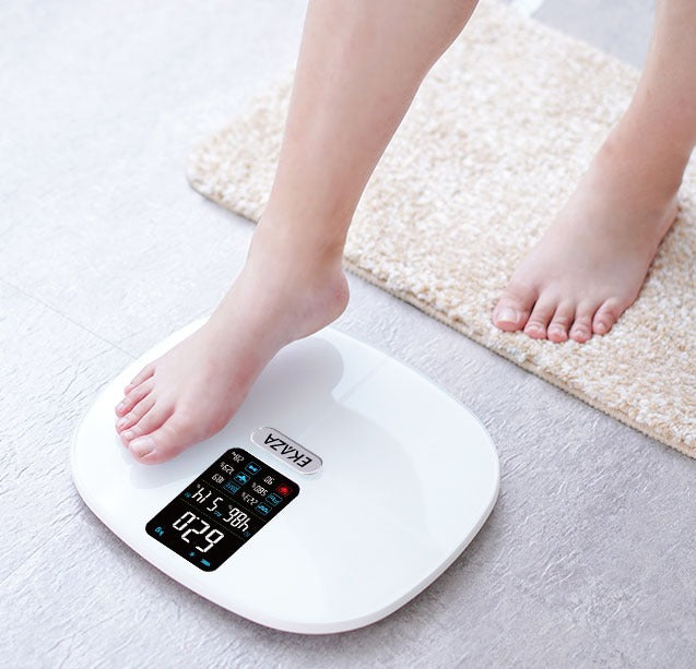 Ekaza Body Scale Bioimpedance Heart Rate BMI App White