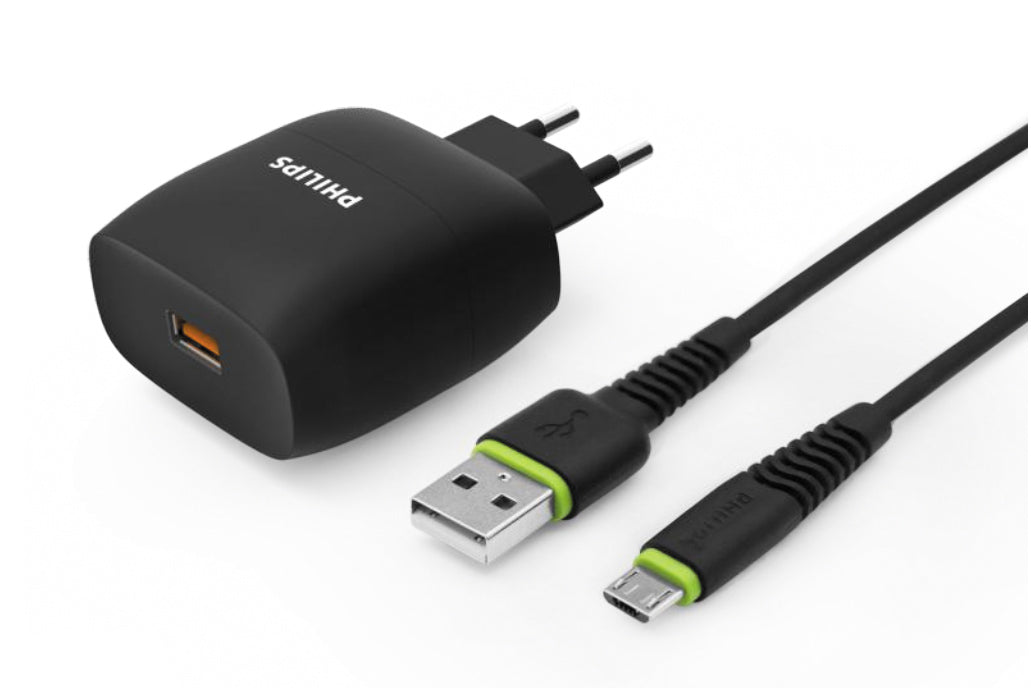 Philips Kit Carregador Qc3.0 Super Rápido+cabo Micro USB