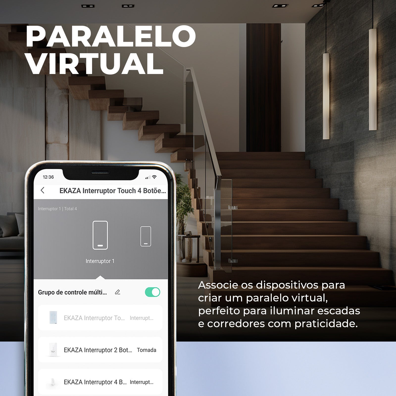 Interruptor Inteligente Série Touch 2.5d Zigbee 4 Botões