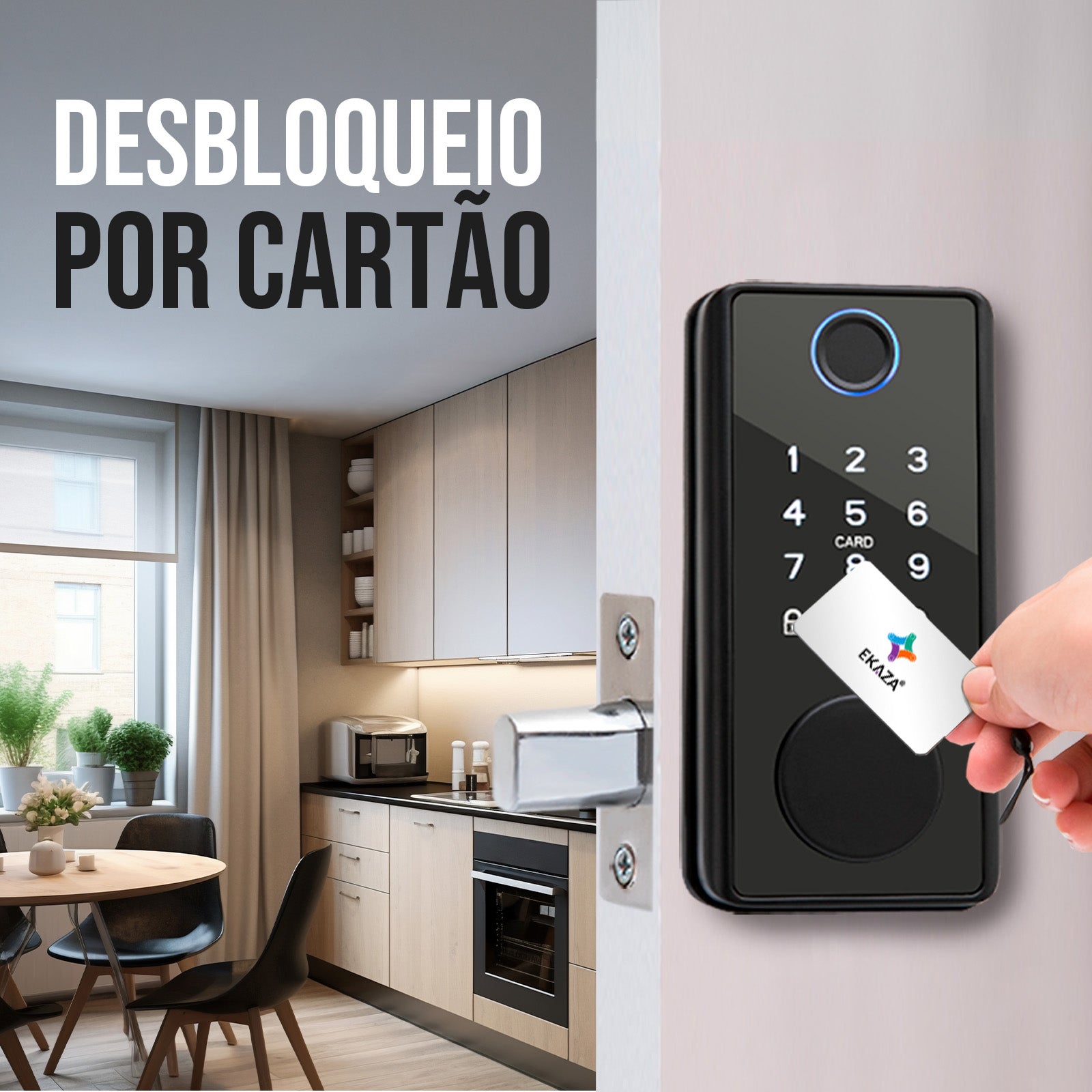Fechadura Digital Inteligente Sem Maçaneta EKAZA