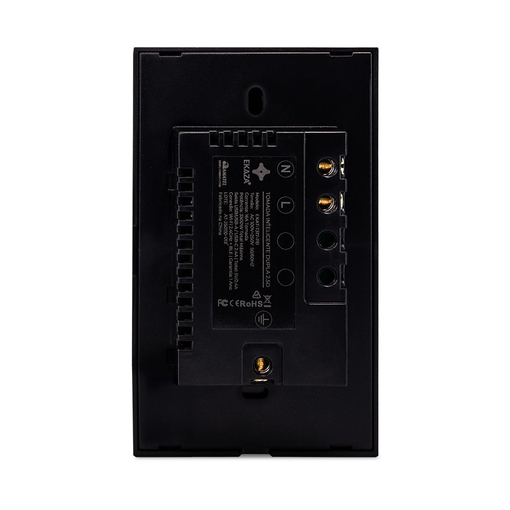 Double Socket with USB-A+USB-C 16A 2.5D Glass