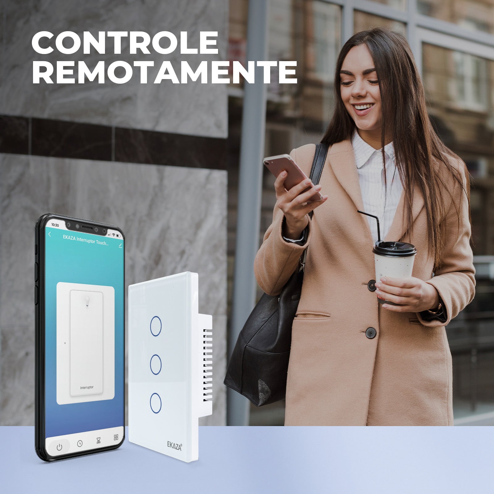 Interruptor Inteligente Série Touch 2.5d Zigbee 4 Botões