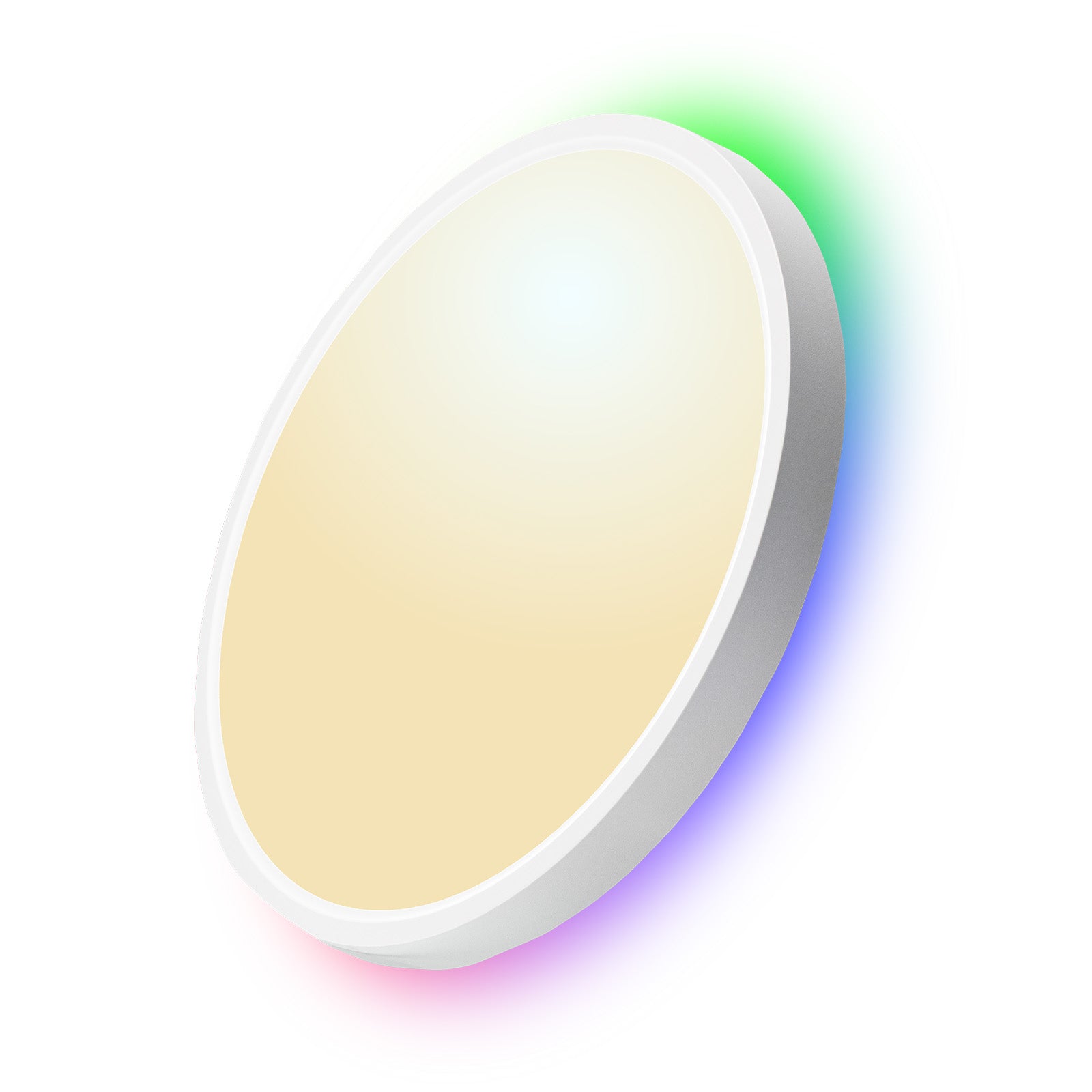 Painel de LED Paflon Inteligente com Borda RGB Sobrepor Redondo 24W