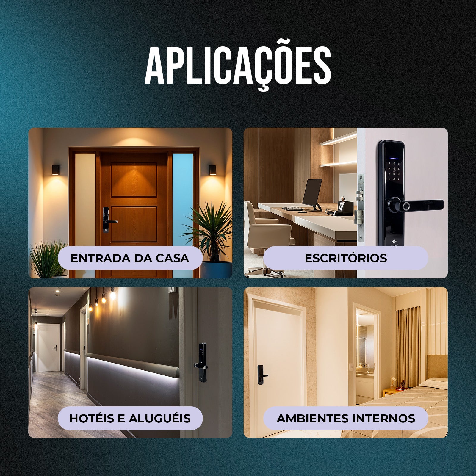 Fechadura Inteligente Biometria Senha Cartão