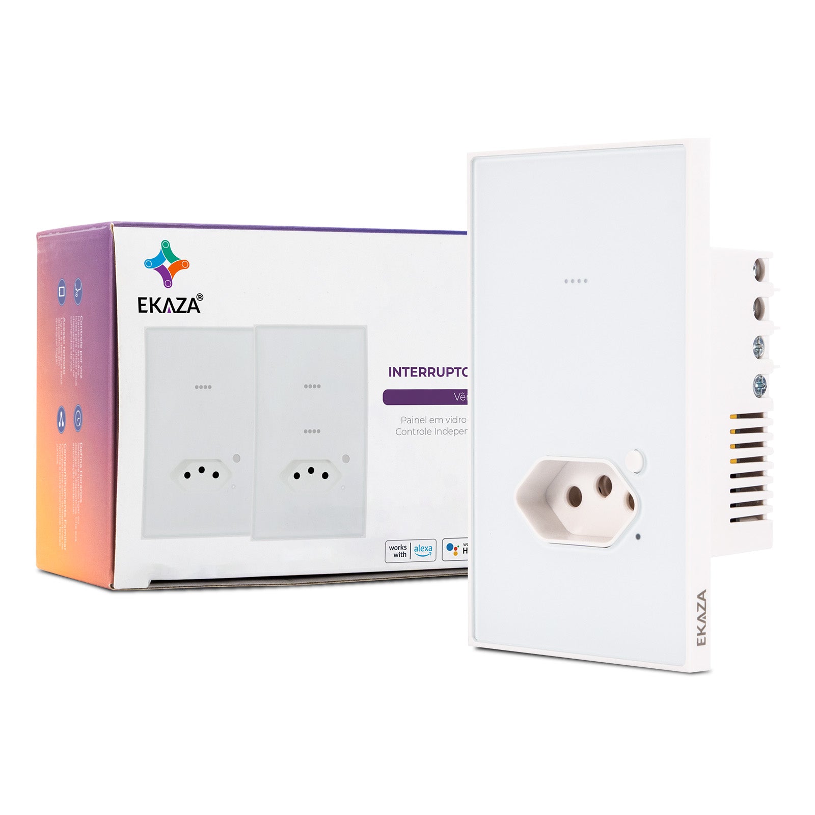 Interruptor Wifi Soft Touch Série Vênus 1 Botão com Tomada 4x2