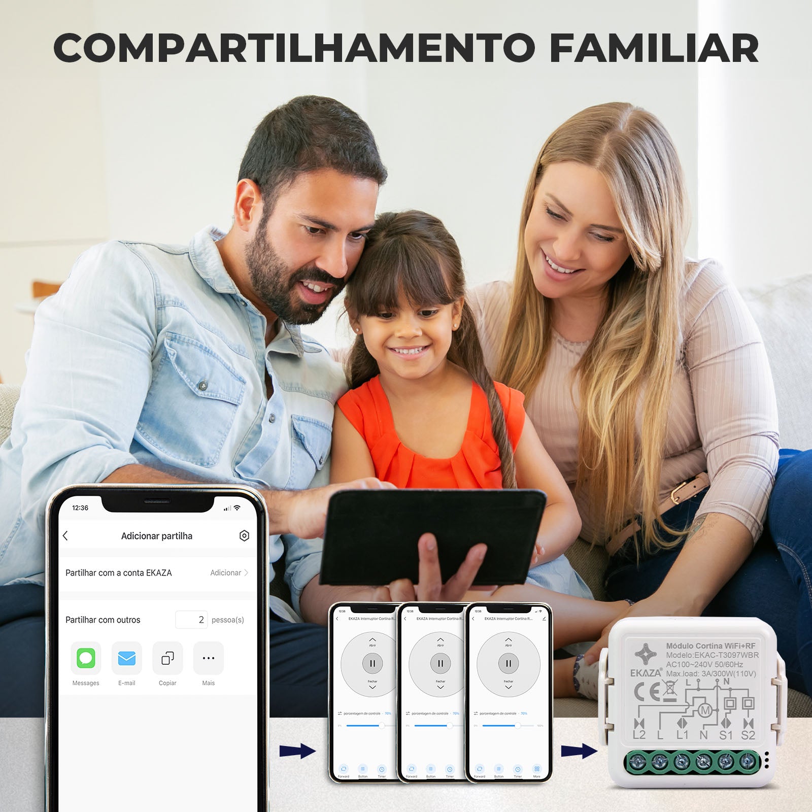 Mini Módulo De Cortina Inteligente Wifi + Rf