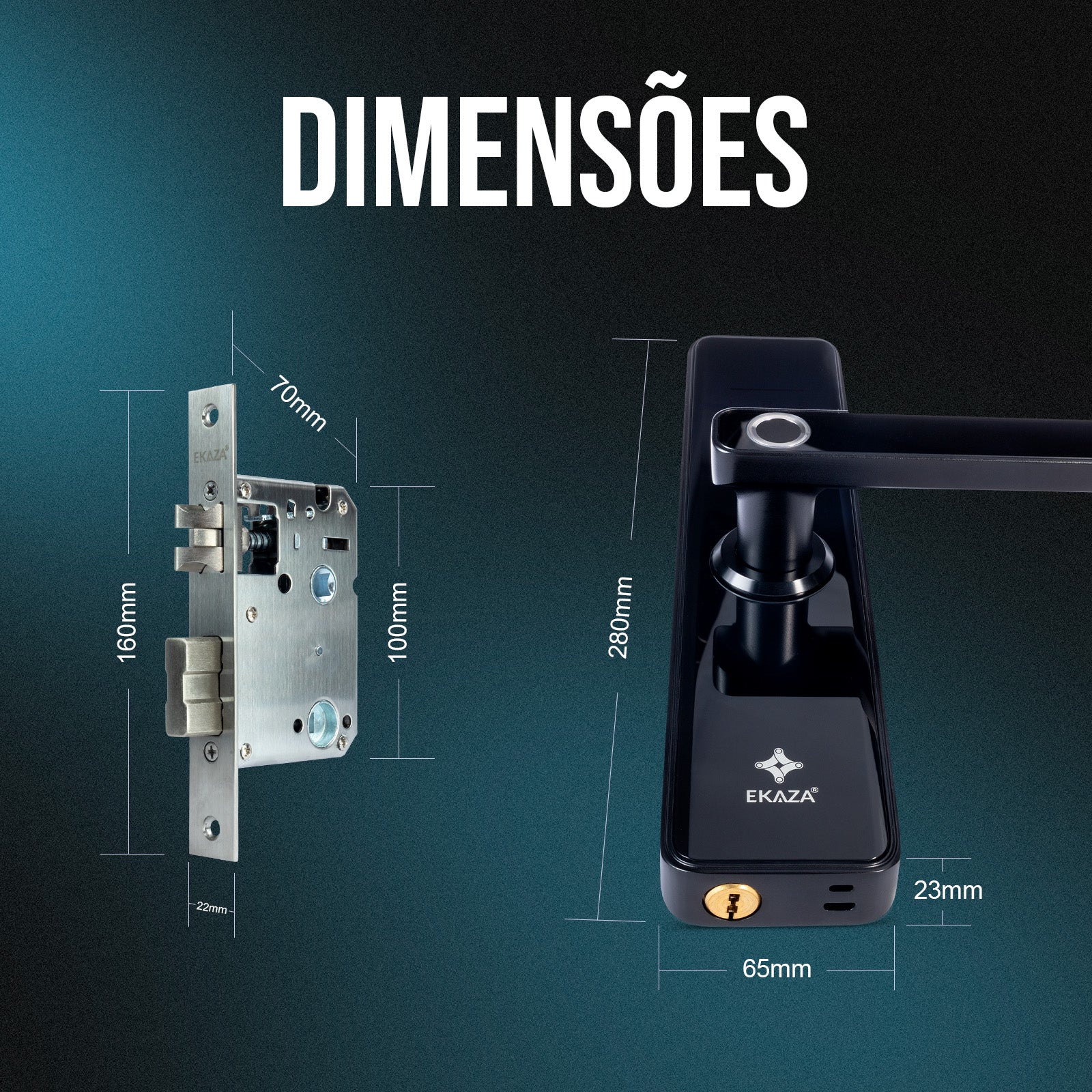 Fechadura Inteligente Biometria Senha Cartão