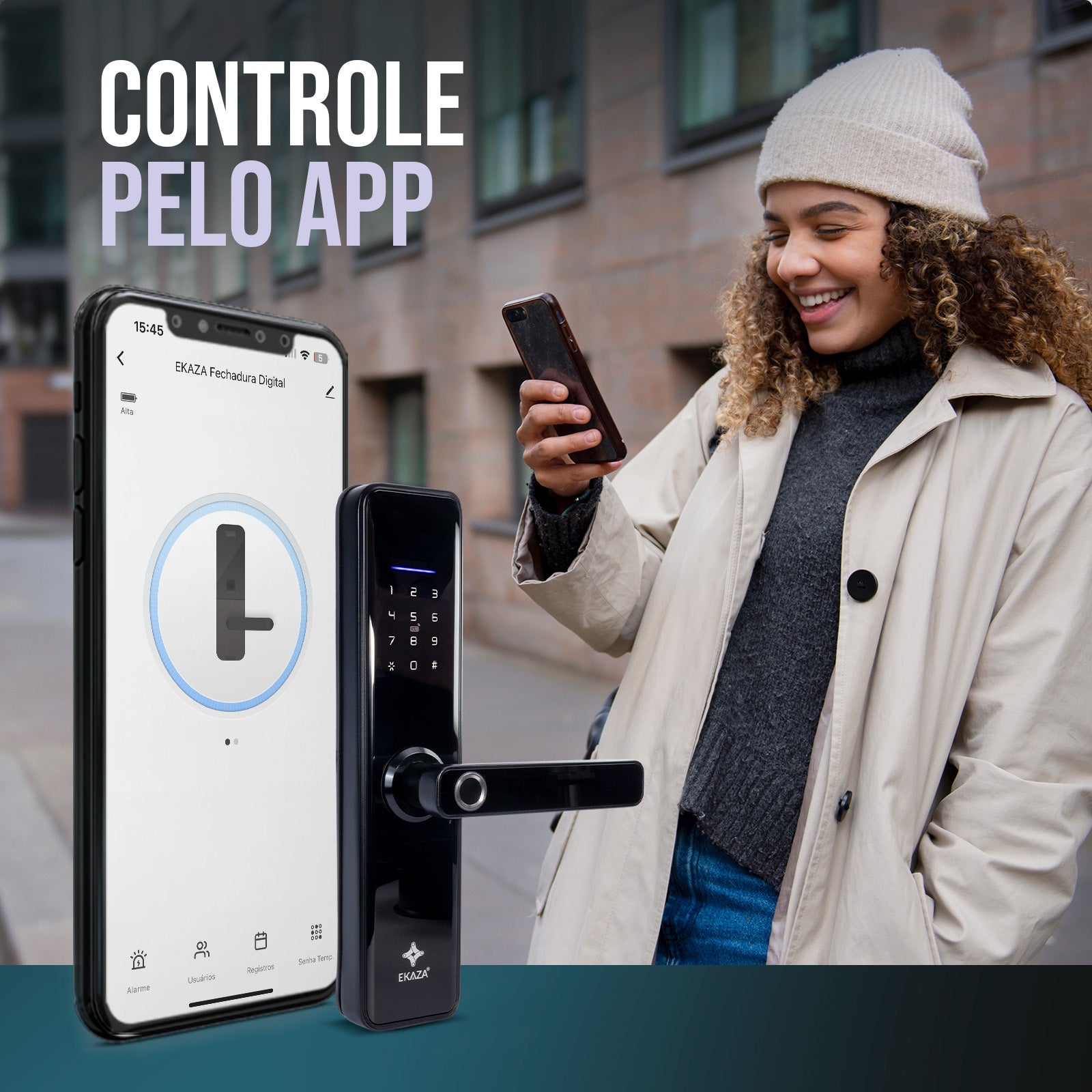 Fechadura Inteligente Biometria Senha Cartão
