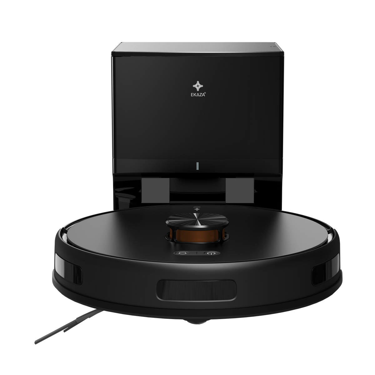 Robô aspirador EKAZA Zion Pro inteligente com navegação Lidar 6000Pa de sucção aspiração e mop base com coleta automática de resíduos e reservatório de 3,2L
