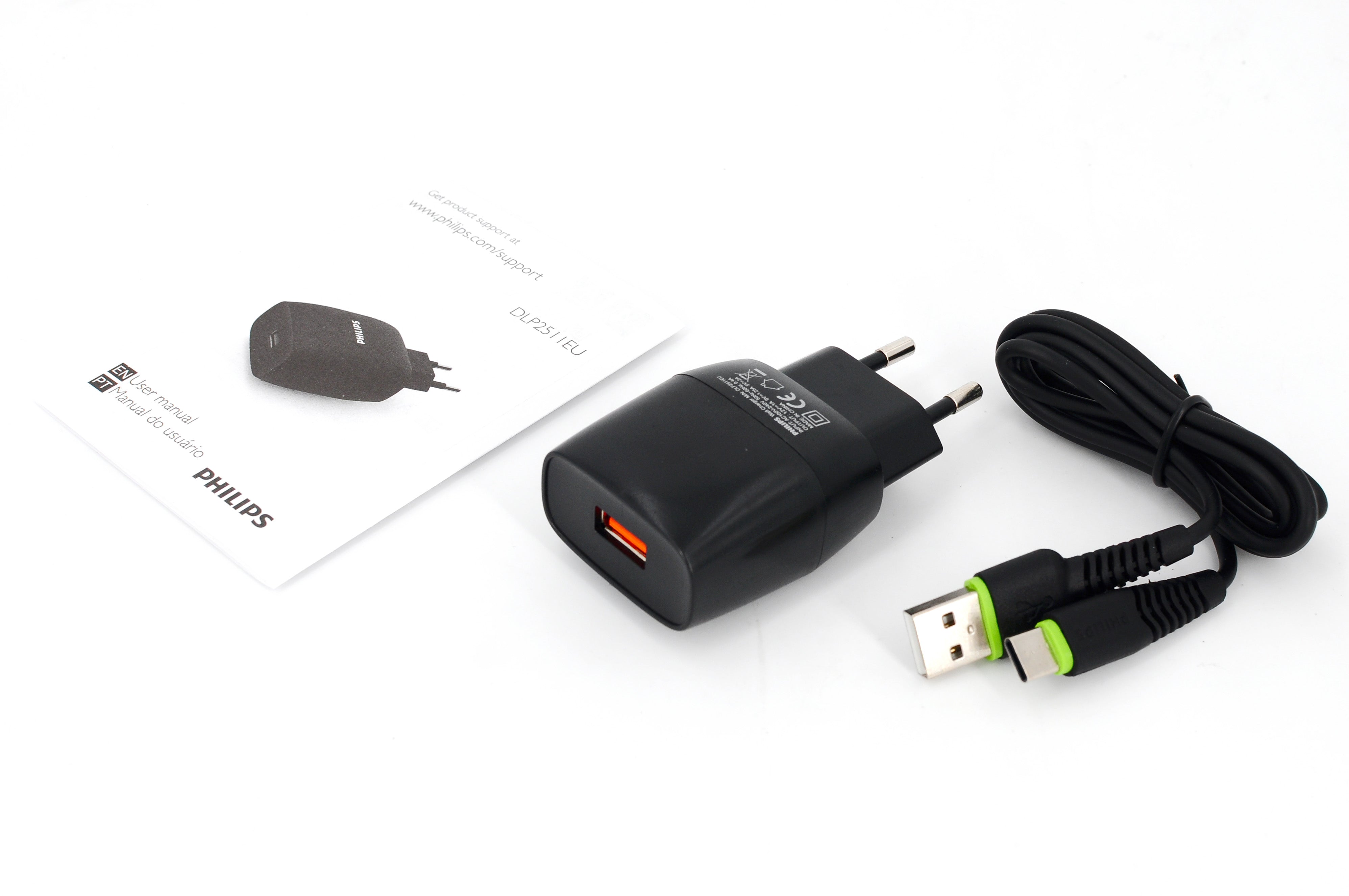 Philips Kit Carregador Qc3.0 Super Rápido+cabo Micro USB