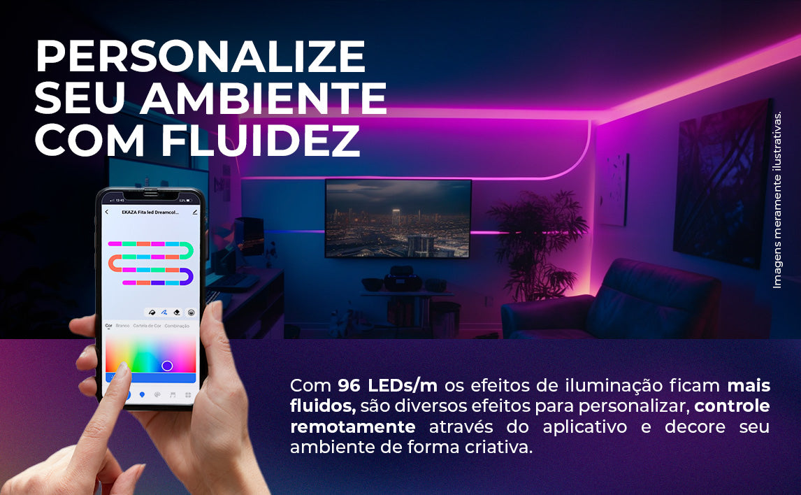 Ekaza Fita Led Neon Rgb-ic Inteligente Wifi 5m Alexa Google Rgb Wifi