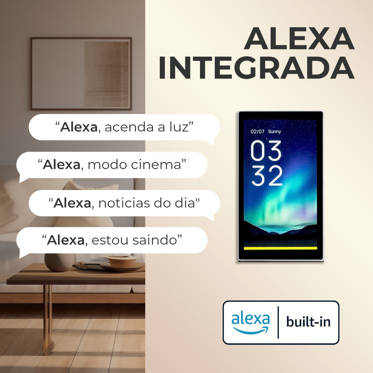 Painel Central Inteligente Minipad Automação Com Alexa Ekaza 10 A 127v