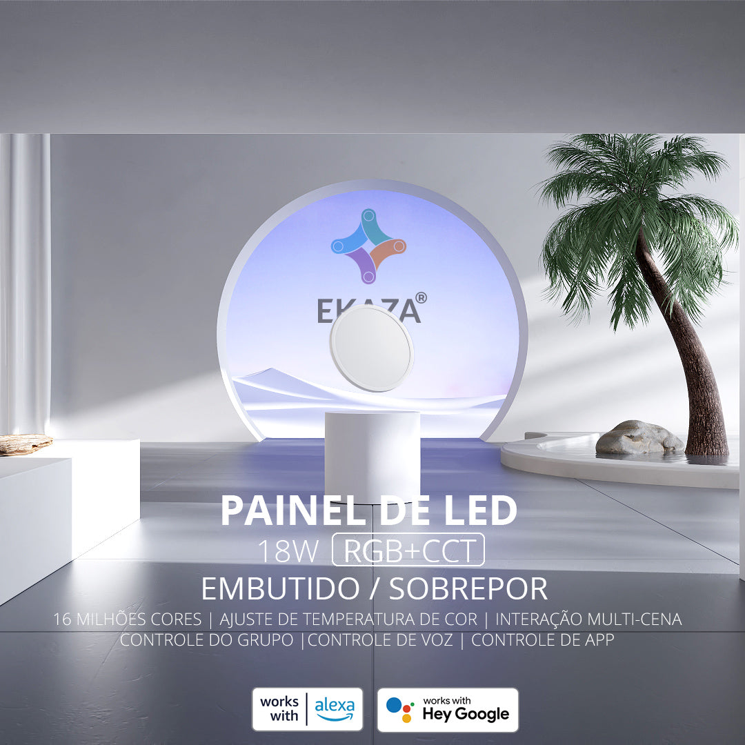 Painel de LED plafon Inteligente RGBW 18W