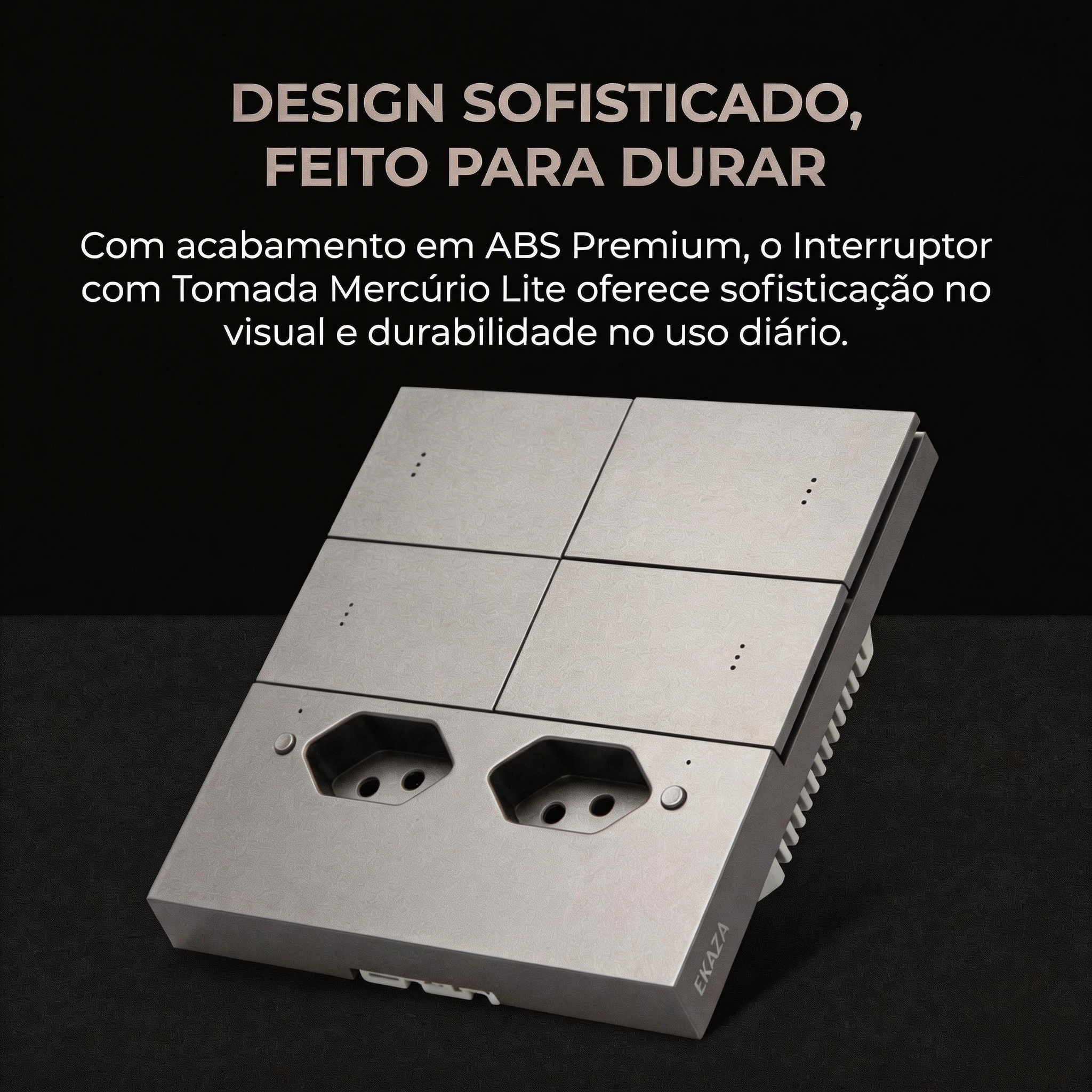 Interruptor 4x4 Com Tomada Mercúrio Lite Zigbee