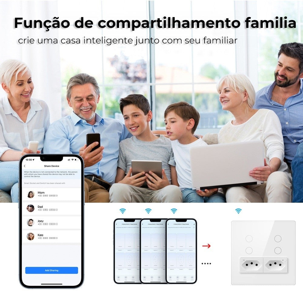 Smart Switch with 2 4x4 WiFi Sockets