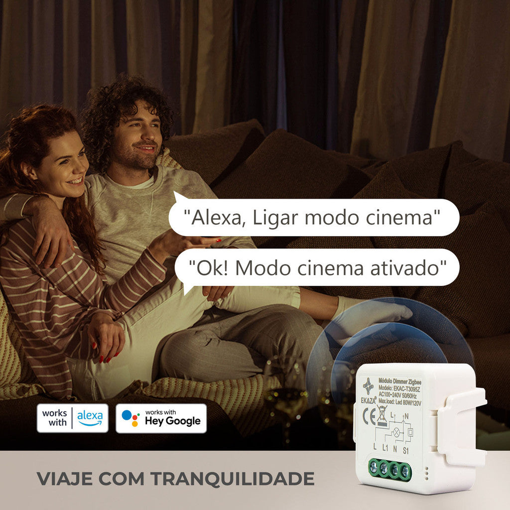 Mini Módulo Dimmer Inteligente 1ch Zigbee