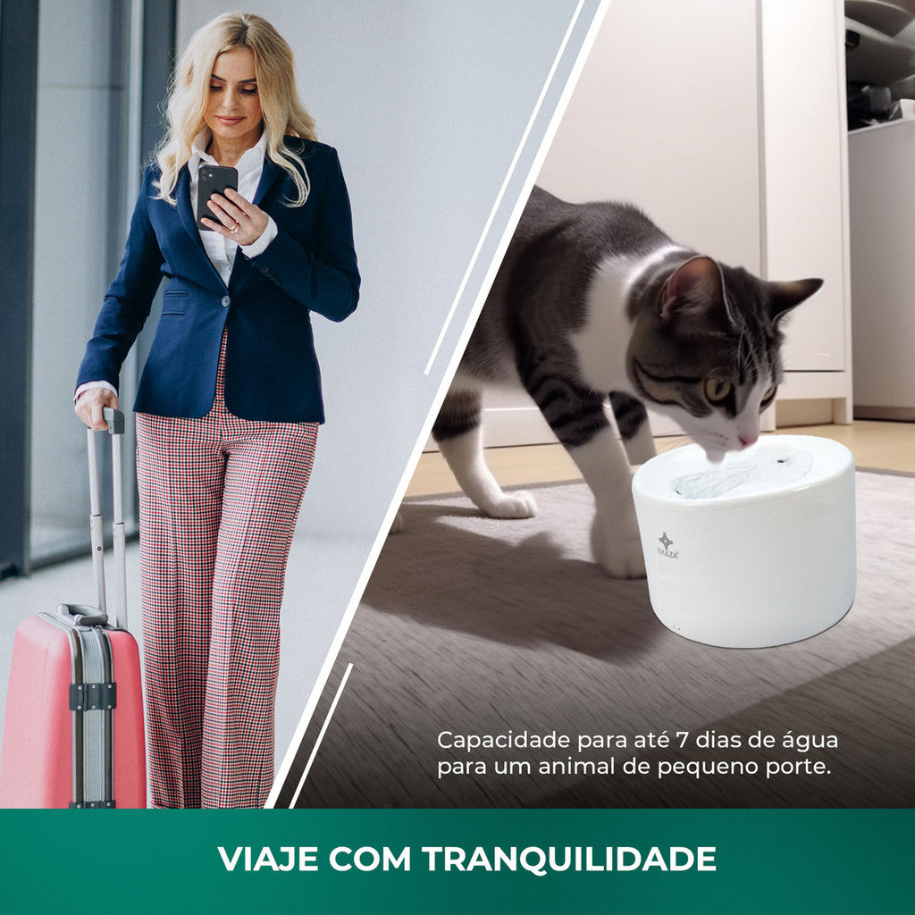 Bebedouro Uv Fonte 2l Gato Cão Pet C/filtro Smart Wifi EKAZA