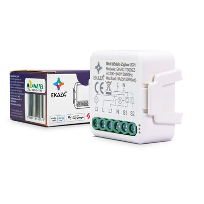 Interruptor Mini Módulo Relé Inteligente Paralero Zigbee 2CH