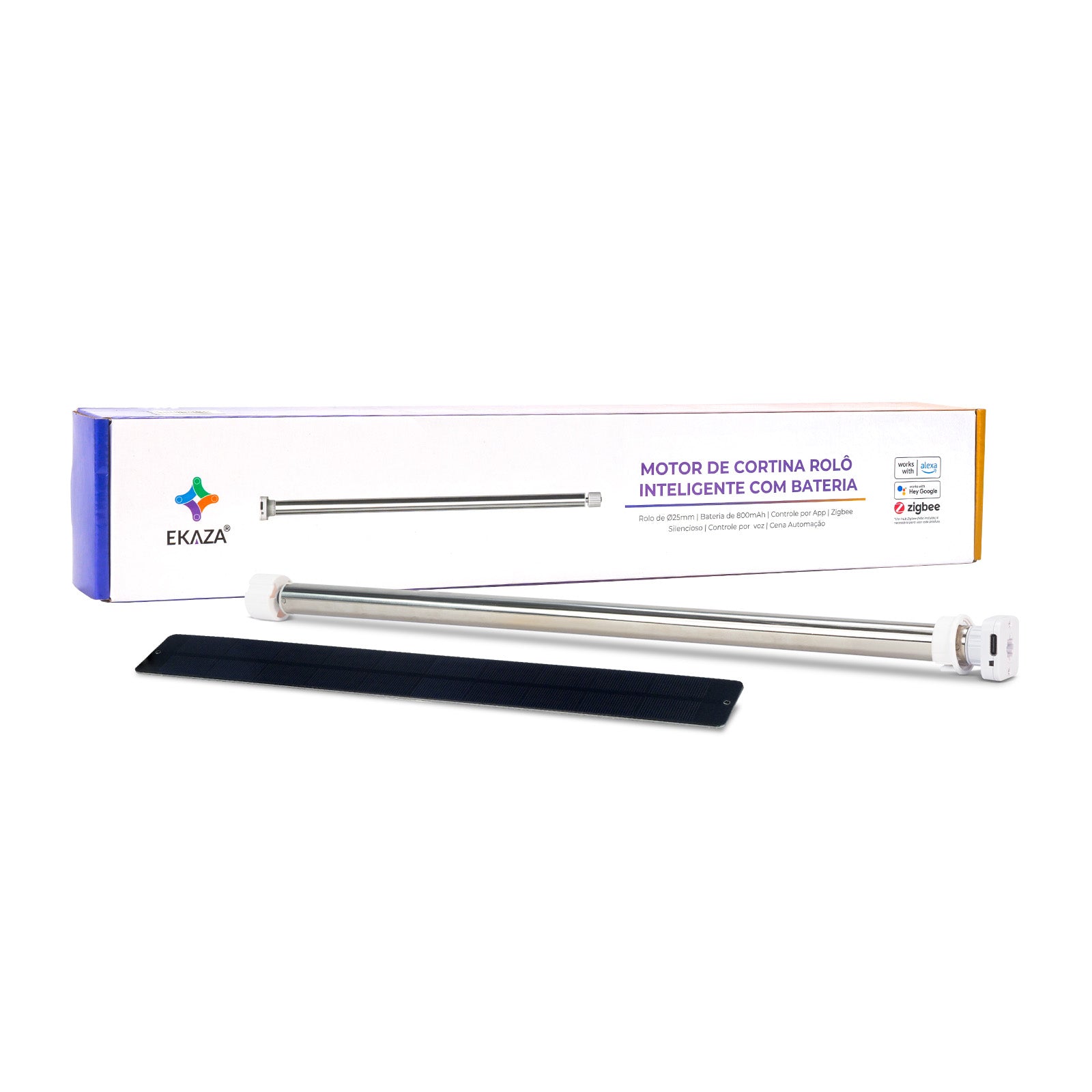 Motor Inteligente para Cortina Rolô Persiana com Bateria Zigbee Controle por App Alexa Google Home Silencioso