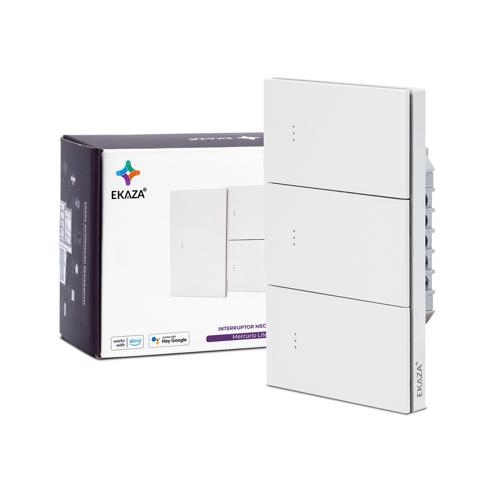 Interruptor Inteligente Tecla Fisica Full Click Mercúrio 3 Teclas Lite Zigbee