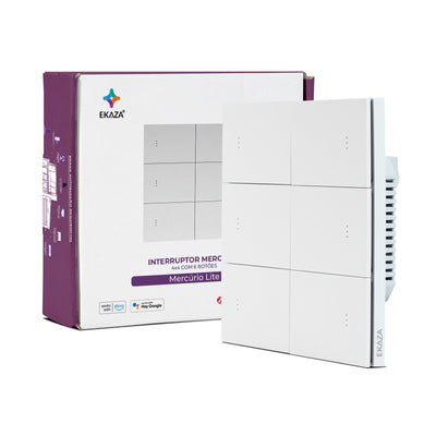 Interruptor Mercúrio Lite Zigbee 4x4 6 Botões