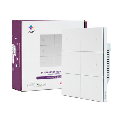 Interruptor Mercúrio Lite Zigbee 4x4 6 Botões