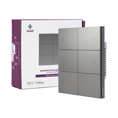 Interruptor Mercúrio Lite Zigbee 4x4 6 Botões