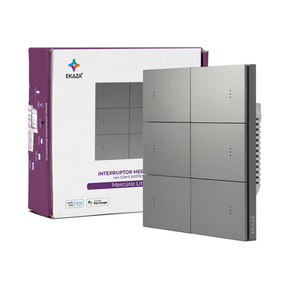 Interruptor Mercúrio Lite Zigbee 4x4 6 Botões
