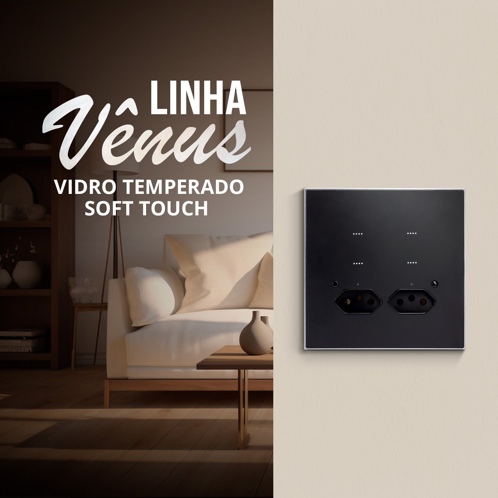 4x4 Switch with Soft Touch Socket Venus Wifi Series