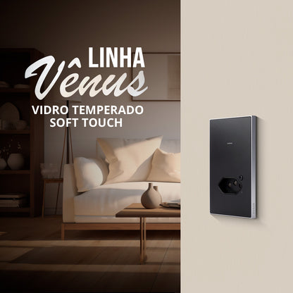 Interruptor Wifi Soft Touch Série Vênus 1 Botão com Tomada 4x2