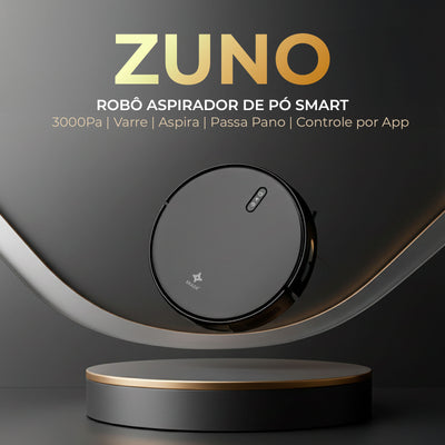 Robô Aspirador e Passa Pano Inteligente EKAZA Zuno com mapeamento Giroscópio 5 modos de limpeza base de carregamento bilvolt preto T5200G