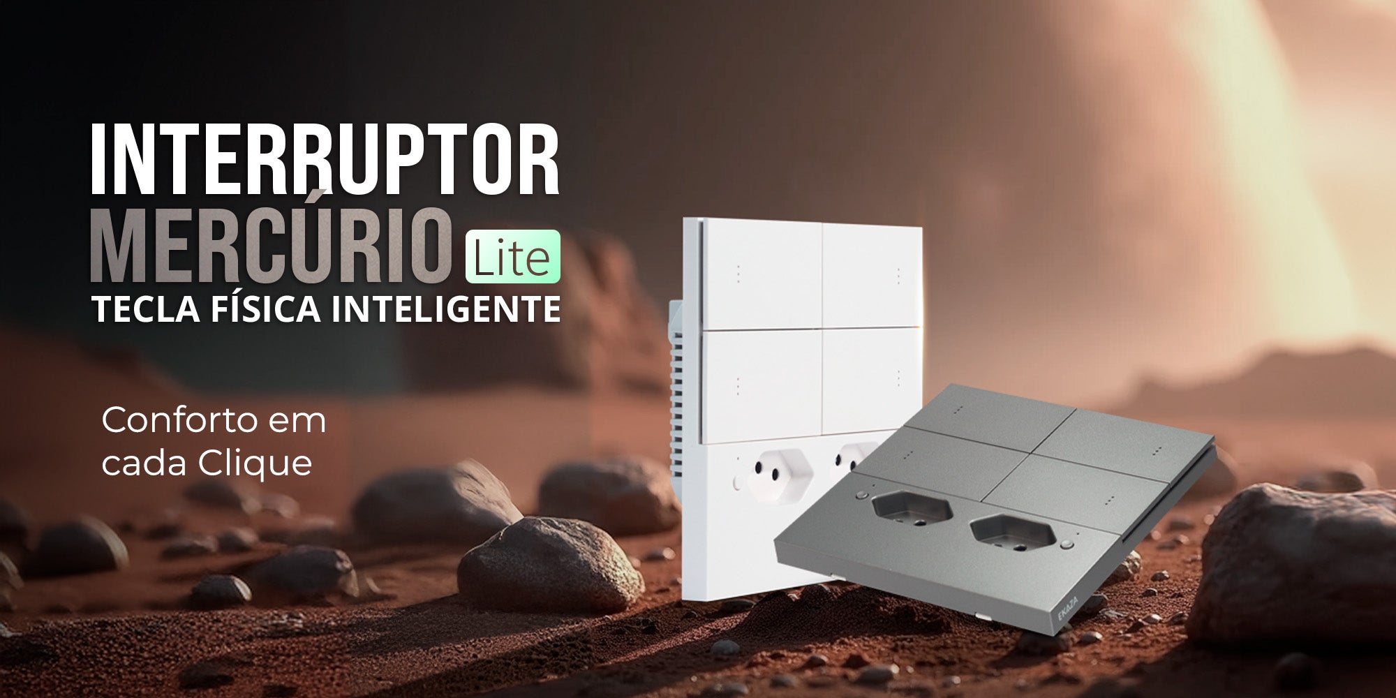 Interruptor 4x4 Com Tomada Mercúrio Lite Zigbee – EKAZA Loja oficial