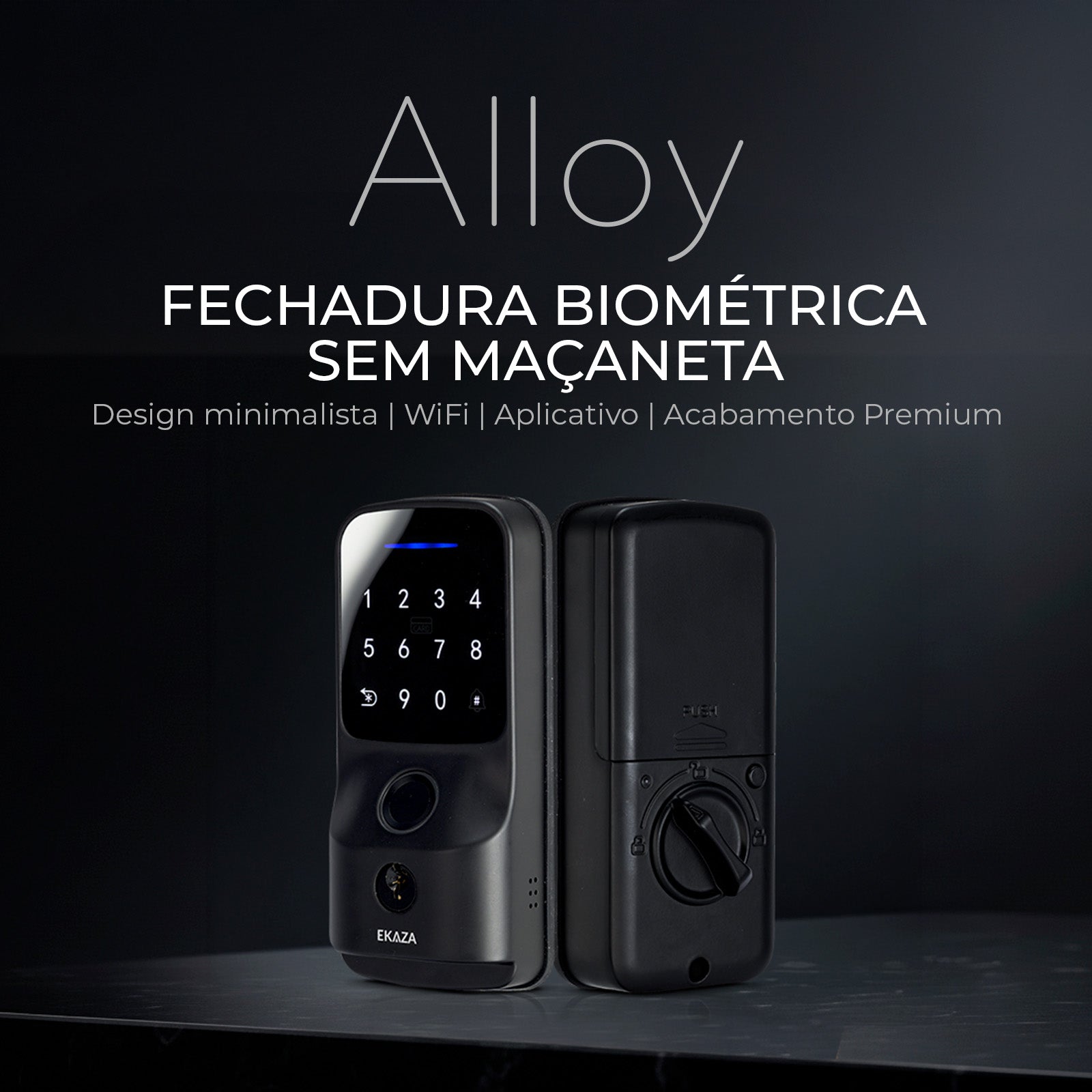 Fechadura Digital Sobrepor Biometrica Alloy
