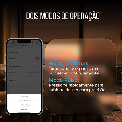 Motor Inteligente para Cortina Rolô Persiana Zigbee 3.0 1.3Nm Controle por App Alexa Google Home Silencioso