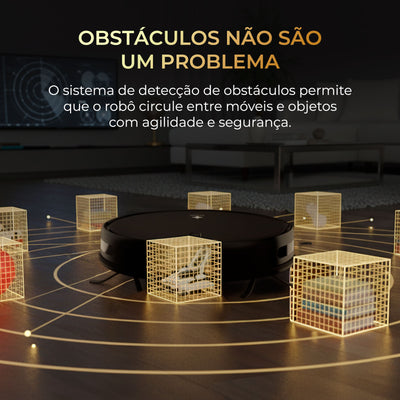 Robô Aspirador e Passa Pano Inteligente EKAZA Zuno com mapeamento Giroscópio 5 modos de limpeza base de carregamento bilvolt preto T5200G