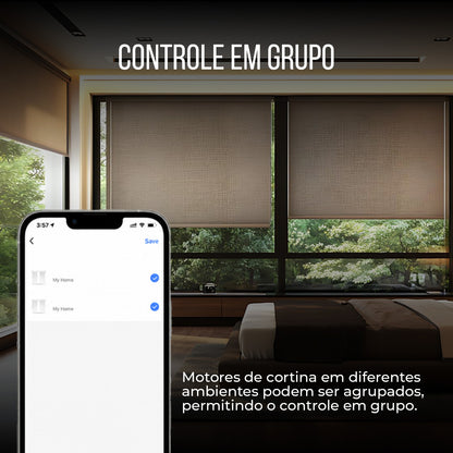Motor Inteligente para Cortina Rolô Persiana Zigbee 3.0 1.3Nm Controle por App Alexa Google Home Silencioso
