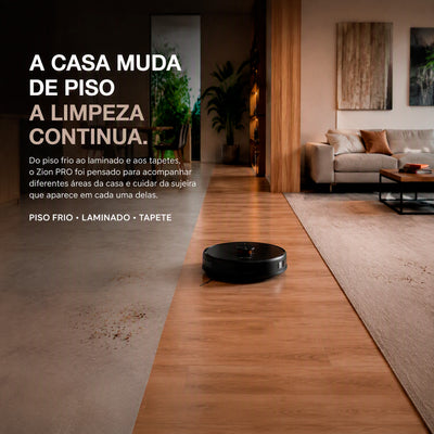 Robô aspirador EKAZA Zion Pro inteligente com navegação Lidar 6000Pa de sucção aspiração e mop base com coleta automática de resíduos e reservatório de 3,2L