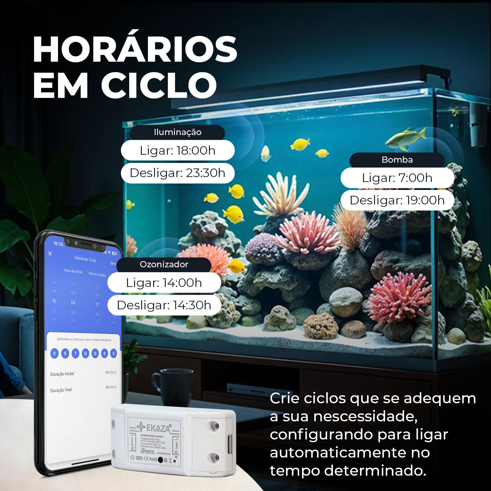 Interruptor Mini Relé Módulo Inteligente On/Off Wifi 10a