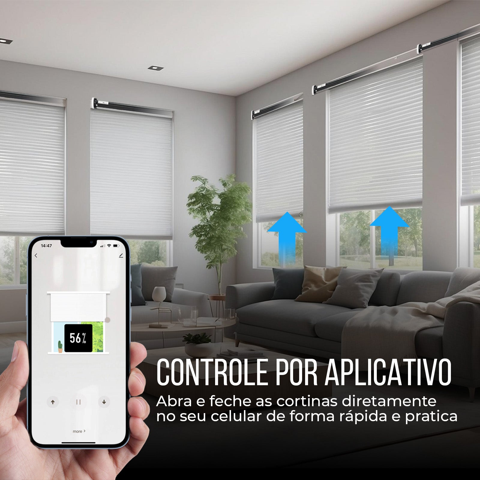 Motor Inteligente para Cortina Rolô Persiana Zigbee 3.0 1.3Nm Controle por App Alexa Google Home Silencioso