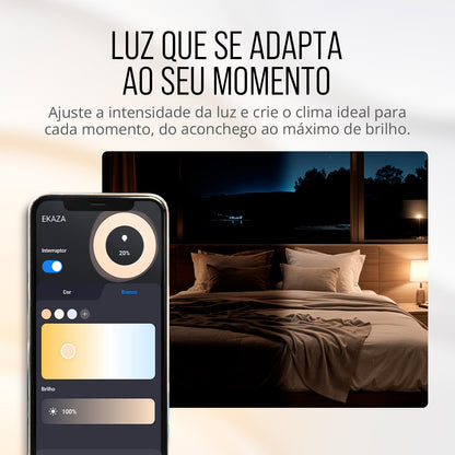 Painel de LED Paflon Inteligente com Borda RGB Sobrepor Redondo 24W